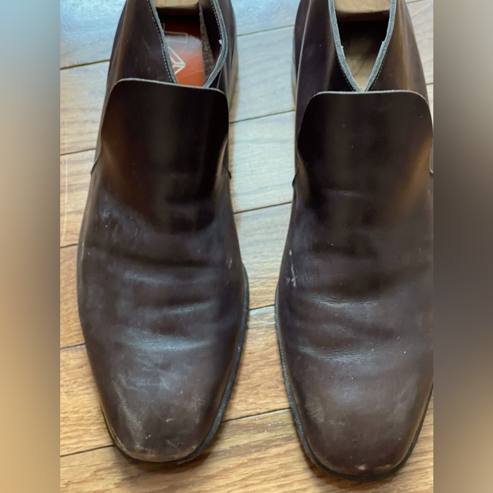 Vintage Bally Brown Leather Slip On Loafers